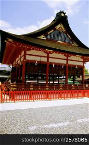 Low angle view of a religious building, Fushimi-Inari Shrine, Kyoto, Japan