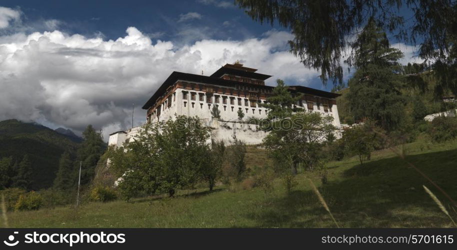 Low angle view of a Rinpung Dzong, Paro Valley, Paro District, Bhutan