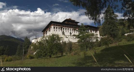 Low angle view of a Rinpung Dzong, Paro Valley, Paro District, Bhutan