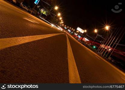 Low angle view of a road at night