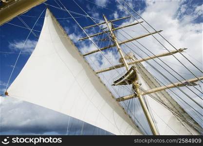Low angle view of a sailing ship
