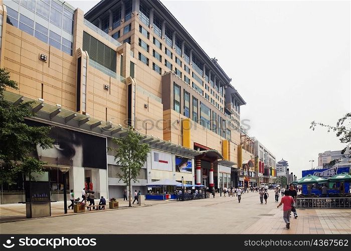 Low angle view of a shopping mall, Wangfujing, Dongcheng District, Beijing, China