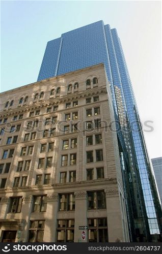 Low angle view of a skyscraper, Boston, Massachusetts, New England, USA