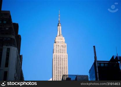 Low angle view of a skyscraper, Empire State Building, Manhattan, New York City, New York State, USA