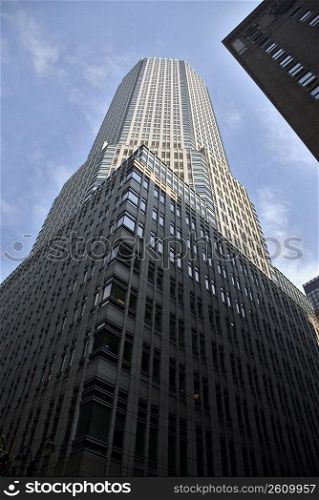 Low angle view of a skyscraper in a city