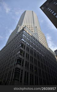 Low angle view of a skyscraper in a city