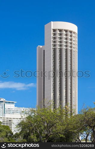 Low angle view of a skyscraper in a city, Honolulu, Oahu, Hawaii Islands, USA