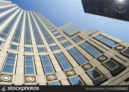 Low angle view of a skyscraper in a city, New York City, New York State, USA