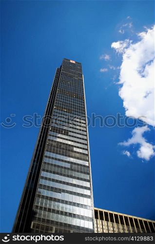 Low angle view of a skyscraper, Manhattan, New York City, New York State, USA