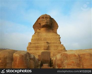 Low angle view of a sphinx, Giza, Cairo, Egypt