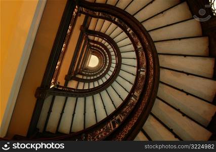 Low angle view of a spiral staircase