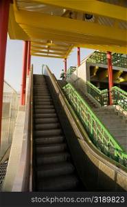 Low angle view of a staircase, China Town, Los Angeles, California, USA