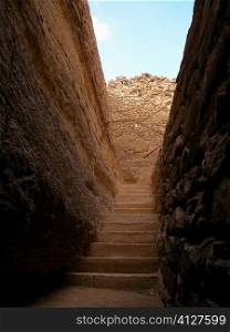 Low angle view of a staircase, Saqqara, Egypt