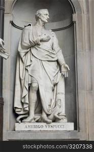 Low angle view of a statue, Amerigo Vespucci, Florence, Italy