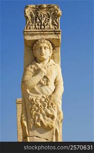 Low angle view of a statue, Ephesus, Turkey