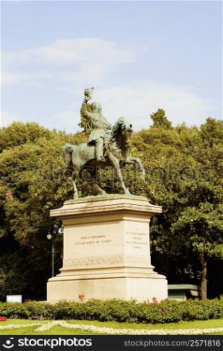 Low angle view of a statue, Genoa, Liguria, Italy