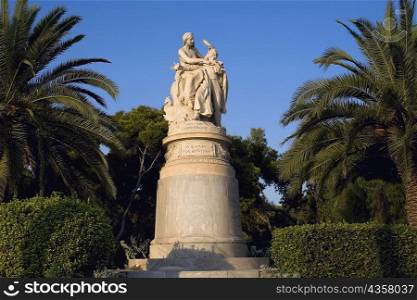 Low angle view of a statue in a garden, National Garden, Athens, Greece