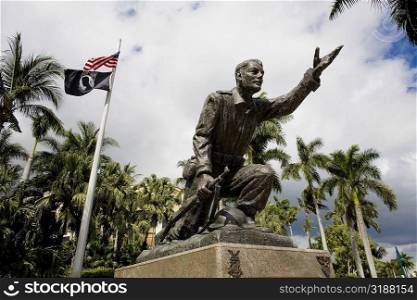Low angle view of a statue in a park, Las Olas Boulevard, Fort Lauderdale, Florida, USA