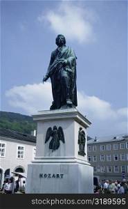 Low angle view of a statue, Mozart Statue, Salzburg, Austria