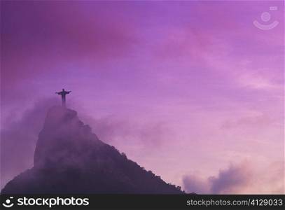 Low angle view of a statue of Jesus Christ, Christ the Redeemer Statue, Rio De Janeiro, Brazil