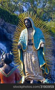 Low angle view of a statue of Virgin Mary, Virgin of Guadalupe, Tepeyac, Mexico city, Mexico