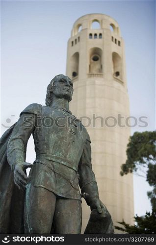 Low angle view of a statue, San Francisco, California, USA