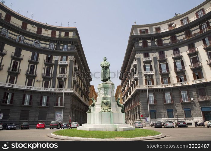 Low angle view of a statue, Statua di Umberto I, Via Nazario Sauro, Naples, Naples Province, Campania, Italy