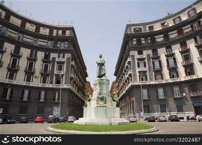 Low angle view of a statue, Statua di Umberto I, Via Nazario Sauro, Naples, Naples Province, Campania, Italy