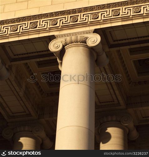 Low angle view of a stone carved column, Havana, Cuba
