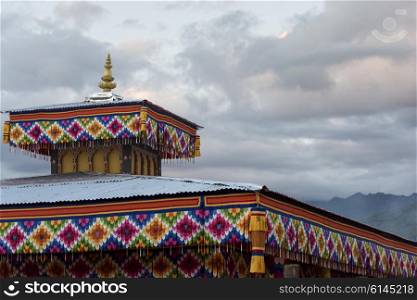 Low angle view of a stupa, Paro, Bhutan