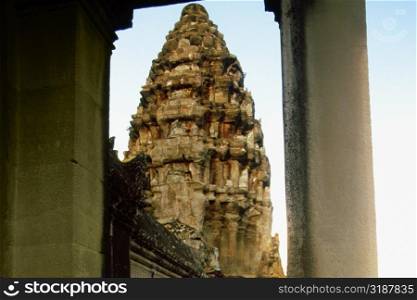 Low angle view of a temple, Angkor Wat, Angkor, Siem Reap, Cambodia