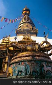 Low angle view of a temple, Monkey Temple, Katmandu, Nepal
