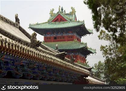 Low angle view of a temple, Shaolin Monastery, Henan Province, China