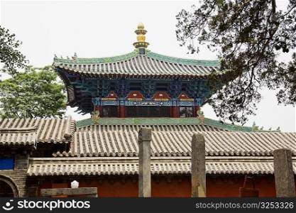 Low angle view of a temple, Shaolin Monastery, Mt Song, Henan Province, China