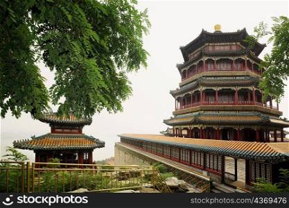 Low angle view of a temple, Tower Of Buddhist Incense, Summer Palace, Beijing, China