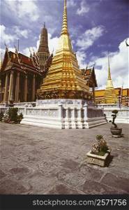 Low angle view of a temple, Wat Phra Kaeo, Grand Palace, Bangkok, Thailand