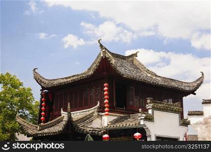 Low angle view of a temple, Xidi, Anhui Province, China