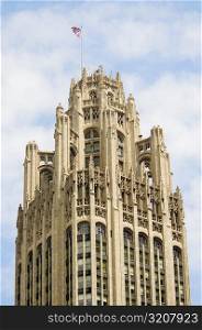 Low angle view of a tower, Chicago Tribune Tower, Chicago, Illinois, USA