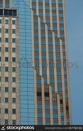 Low angle view of a tower, Michigan Avenue, Chicago, Cook County, Illinois, USA