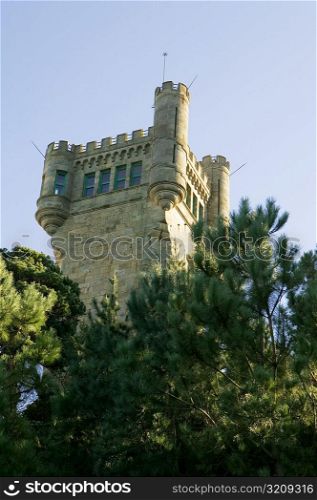 Low angle view of a tower of a castle, Spain