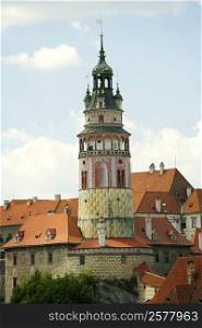 Low angle view of a tower, Old Town Square, Prague, Czech Republic