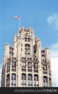 Low angle view of a tower, Tribune Tower, Chicago, Illinois, USA