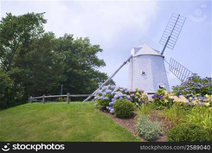 Low angle view of a traditional windmill