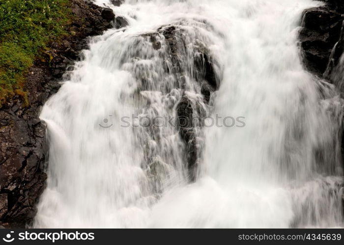 Low angle view of a waterfall, Kjosfossen, Norway