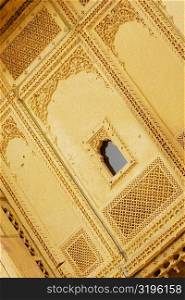 Low angle view of a window, Jaisalmer, Rajasthan, India