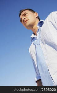 Low angle view of a young man