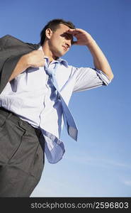 Low angle view of a young man