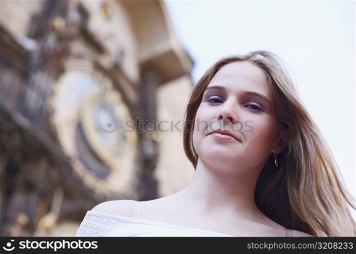 Low angle view of a young woman