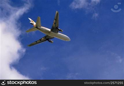 Low angle view of an airplane in flight