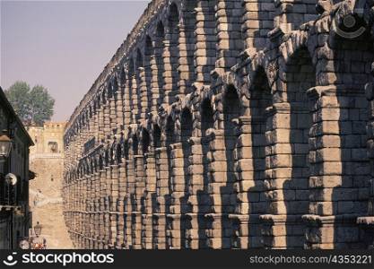 Low angle view of an aqueduct, Segovia, Spain